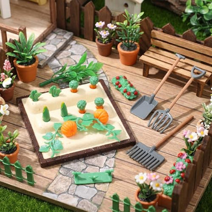 25 Pcs Miniature Stuff, Rustic Realistic Play Food