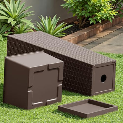 Devoko Resin 32'' Tall Planters, Large Taper Outdoor Planter - color: Brown, size: 32" With Trays