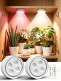 2 Pack Rechargeable Grow Light, Cordless Full Spectrum LED for Indoor Plants, Magnetic Mount, Timer & Remote, USB-C 2000mAh for Shelf, Herbs, Succulents, Seedlings & Greenhouse (White)