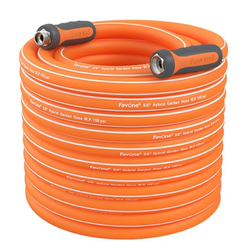 FEVONE Heavy Duty Garden Hose 55 ft, Hybrid Polymer Water Hose - size: 55' (feet)