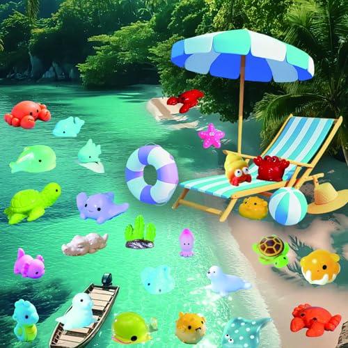 45 Pcs Mixed Mini Resin Sea Animals, Marine Figurines with No Duplicates