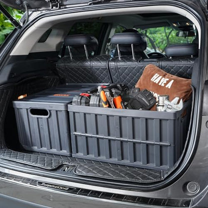VEVOR 65L Collapsible Storage Bins with Lids 3 Packs, Stackable Crates