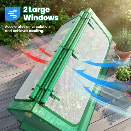 Quictent 6x3x1ft Galvanized Raised Garden Bed with Cover
