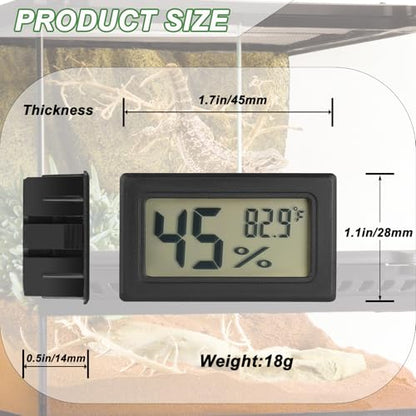 Reptile Thermometer and Humidity Gauge Digtal Terrarium Thermometer 2pc - size: rectangle