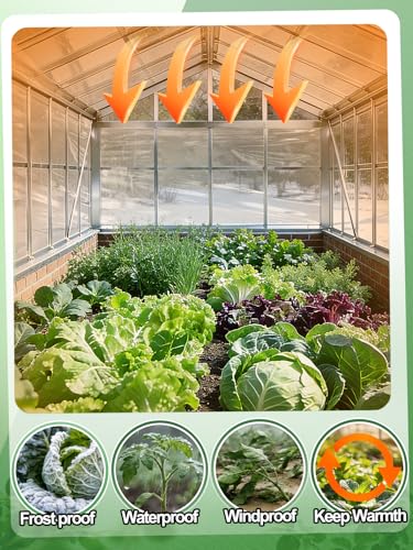 8x12ft Anti-Tear Clear Tarp Waterproof for Greenhouse, 5 mil - size: 8 x 12ft