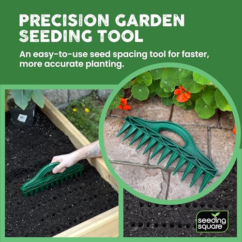Row Seeder Tool for Precise Seed and Seedling Spacing in Trays and Gardens.