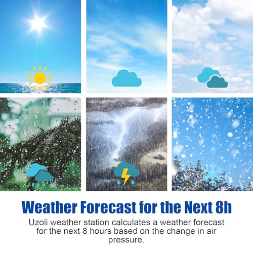 Uzoli EM3567 6.7" Round Wireless Weather Station Indoor Outdoor Thermometer