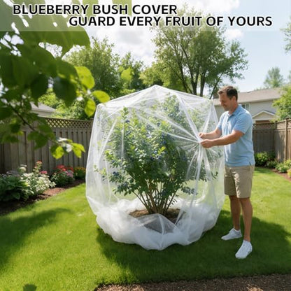 10ftx10ft Large Fruit Tree Netting Cover Zipper Drawstring Garden Pest Mesh - size: 10x10Ft