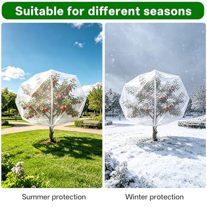Ultra-Fine Mesh Garden Cover 2-Pack 6.56ft – White, Drawstring & Zipper for Pest Protection. - color: Fruit Tree Net_a