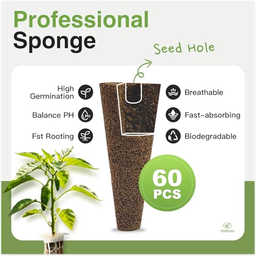 60 Pcs Hydroponic Grow Sponges Seed Pods Replacement