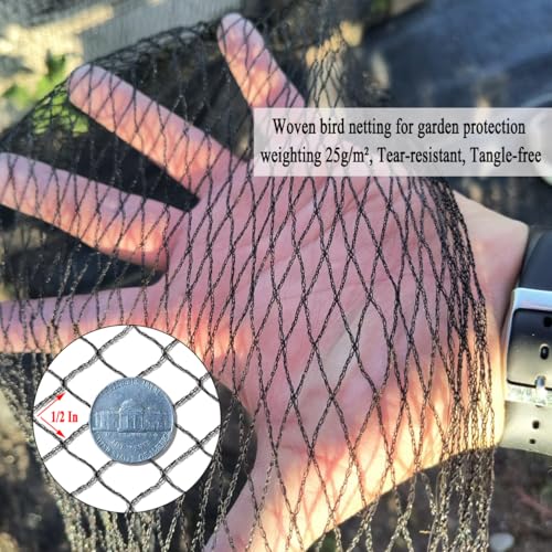 Junflying Bird Netting, 15x20 FT – 1/2" Mesh, Woven Garden Netting - size: 15x20 FT-1/2"