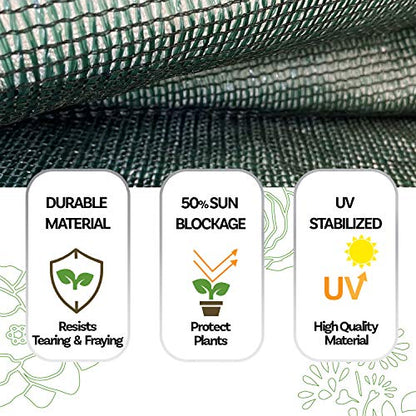 Alion Home HDPE 50% Sun Block Garden Netting Mesh - (6' x 15', Green) - color: Green, size: 6' x 15'
