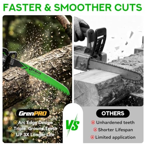 GRENPRO 6 Pack 15Inch Reciprocating Saw Blades, 6TPI Arc Edge for Pruning