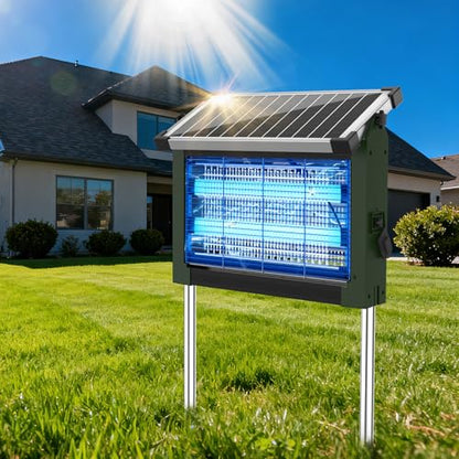 OnBeam Solar Bug Zapper Outdoor, 4500V Mosquito Zapper Fly Trap for Patio - color: Green