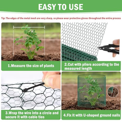 33Ft x 24In Plant Protectors from Animals, Plant Cages for Outdoor Plants - size: 33Ft x 24In