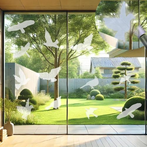 UV Reflective Anti Collision Window Bird Stickers, Window Static Decals Glass Door Protect and Save Bird Strikes, Reusable - color: Transparent Uv Static