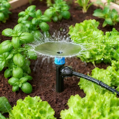 50pcs Drip Emitters with Stake for 1/4" Irrigation Tubing, Adjustable 360 Degree Water Flow Irrigation Vortex Sprayers & Stream Emitters On 5" Stake Garden Irrigation Dripper System - color: Drip Emitters-50P
