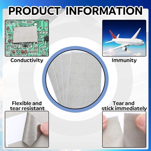 Pangda 200 Pcs Copper Fabric Strips with Conductive Adhesive