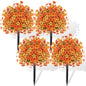 Agusbagli 4 PCS Fall Artificial Flower Ball Topiary 24" with Ground Spikes - color: Yellow, Orange