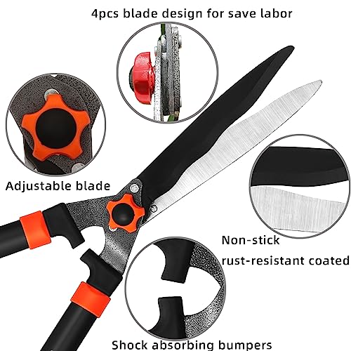 YRTSH Loppers, Hedge Shears & Pruners Combo Set, 3-Piece Hedge Clippers