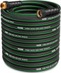 Heavy Duty Garden Hose 100ft, NON-EXPANDABLE Flexible Water Hose, Kink Resistant Lightweight Hybrid Hose, Leakproof Hose Male to Female Fittings - color: Black+Green, size: 100ft