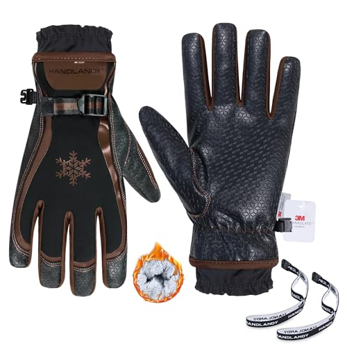 HANDLANDY HLDD Winter Work Gloves for Women, Insulated Thermal Working Gloves Touchscreen Warm Gardening Glove - color: Brown, size: X-Large