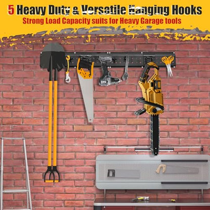 Wall Mounted Garage Tool Organizer with Hooks & Panels
