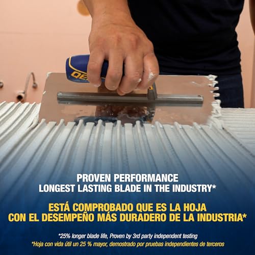 QEP Euro Notch Stainless Steel Trowel with Comfort Grip Handle