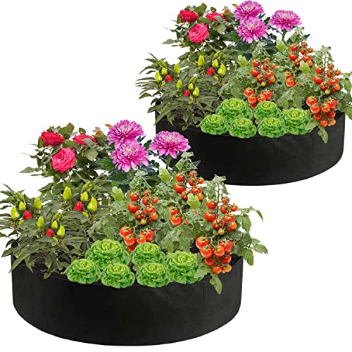 Feitore Fabric Raised Garden Bed, 2 Pack 100 Gallon Plant Grow Bags