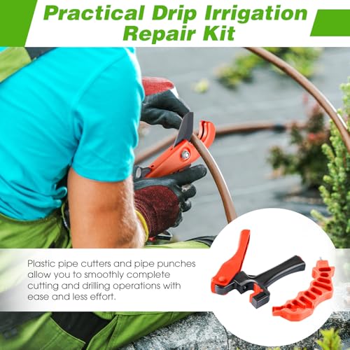 Drip Irrigation Tubing Cutter Hole Punch Tool for PE Pipe 16 20mm, Orange - color: Orange