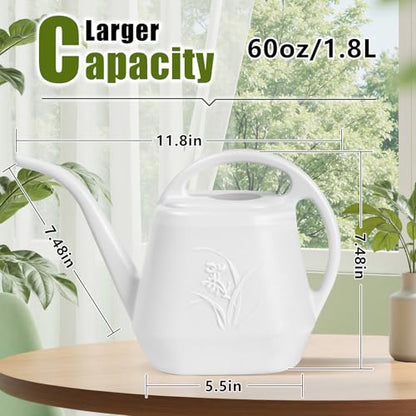 Plant Watering Can - 1/2 Gallon - White - color: White