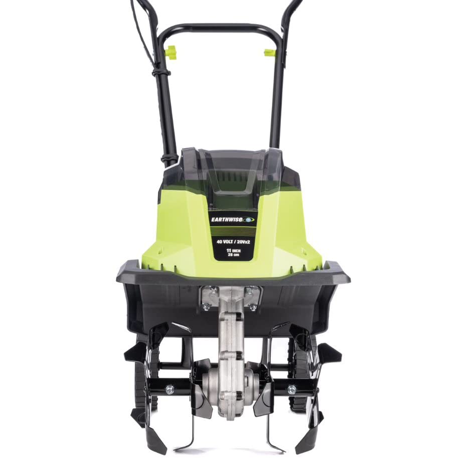 Earthwise TC722011 11" 2x20V Cordless Electric Garden Tiller Cultivator - style: 11-Inch 2x20-Volt Cordless