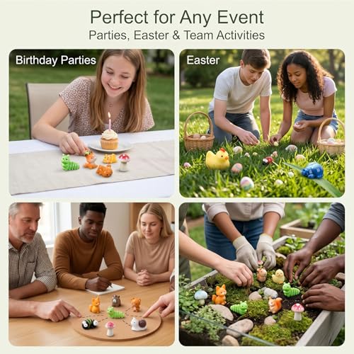 Zerobe 40Pcs Mini Forest Animal Figurines: Resin Fairy Garden Accessories - color: Forest