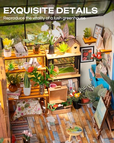Rolife Greenhouse DIY Miniature Dollhouse Kit Creative Gift for Adults