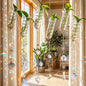 6Pcs Wall Hanging Glass Propagation Station with Crystal Planter Suncatcher - color: Silver-2