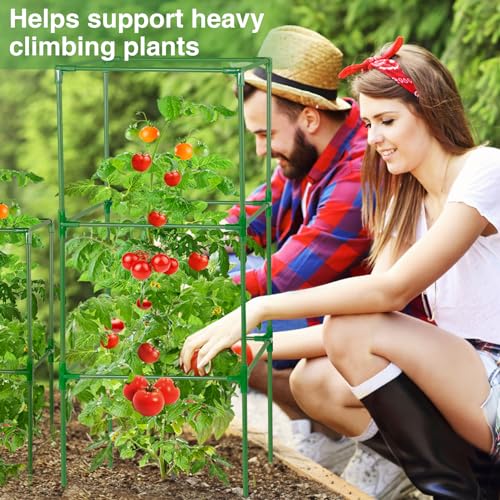 PAMASE 45x14.5x14.5in Square Tomato Cage for Garden, 3 Pack - style: 3 Pack