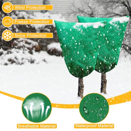 86.6" W X 97.5" H Plant Covers for Winter Freeze Protection, Frost Protection Covers for Outdoor Plants, 2.2 oz/yd² Tree Covers with Double Zipper Heads & Drawstring Design for Winter, 1 Pack - size: 86.6" W X 97.5" H