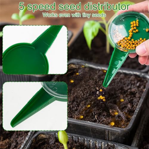 6 PCS Upgraded Mini Sowing Seed Dispenser Manual Syringe Seeder Sower Set Spreader Handheld Seed Fertilizing Planter Gardening Tool