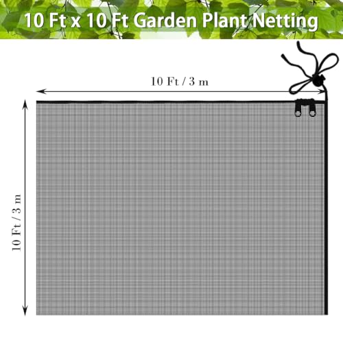 FONUNO Fruit Tree Netting with Zipper Birds Netting for Fruit Trees, Black - color: Black, size: 10 x 10 feet - 2 Pack