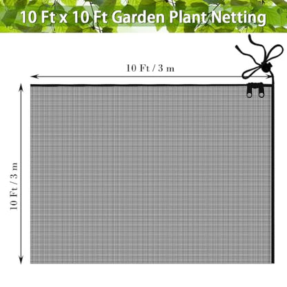 FONUNO Fruit Tree Netting with Zipper Birds Netting for Fruit Trees, Black - color: Black, size: 10 x 10 feet - 2 Pack