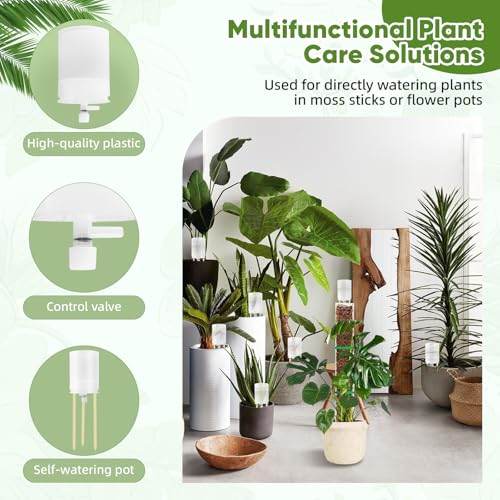 3 Pack Adjustable Moss Pole Watering Dripper,Self Watering Planter Insert with Flow Control, Automatic Watering Planter Insert Top Fill Plants Watering Devices System