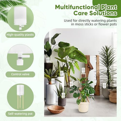 3 Pack Adjustable Moss Pole Watering Dripper,Self Watering Planter Insert with Flow Control, Automatic Watering Planter Insert Top Fill Plants Watering Devices System