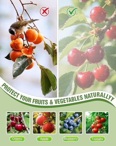 2 Packs 10x10FT Fruit Tree Netting with Zipper, 60-Mesh PE Pest Barrier - size: 10 * 10FT