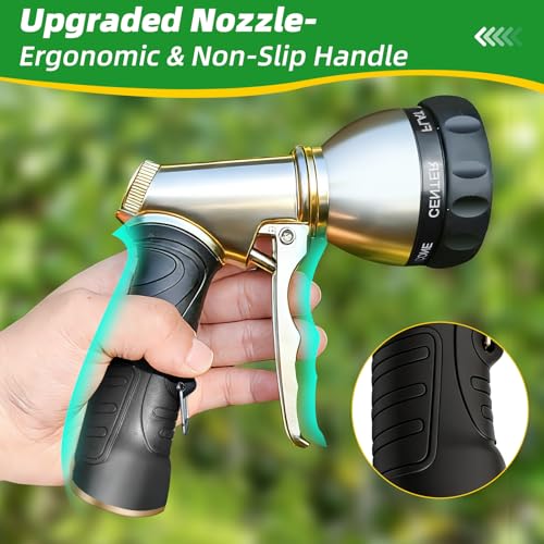 ARXIVE Metal Garden Hose Nozzle, Heavy Duty High Pressure Hand Sprayer
