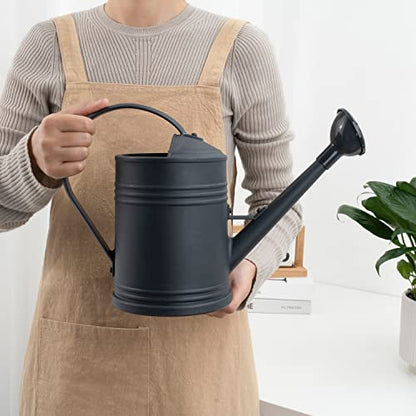 Plastic Indoor Watering Can with Sprinkler Head - 68 oz, 1/2 Gallon - color: Black