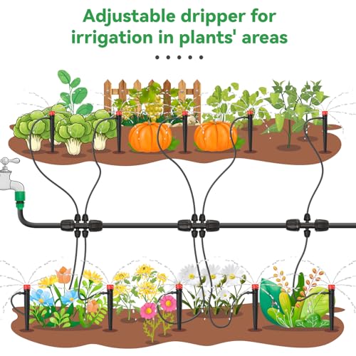 50pcs Adjustable Drip Irrigation Emitters: Garden Drippers for 1/4" Tubing - size: 50pcs Drip Emitters