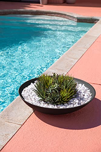 Veradek Mason Series Lane Bowl - Large Outdoor Bowl Planter - color: Black, size: 8"H x 32"DIA