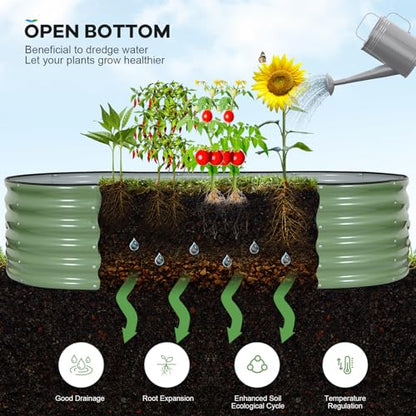 Galvanized Raised Garden Bed,2PCS 6x3x1.4ft Planter Box,OliveGreen - color: Olive Green, size: 6x3x1.4ft (2pcs)