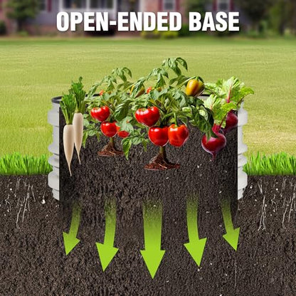 WORKPRO 3Pcs 2x2x1ft Galvanized Raised Garden Bed Set - color: White