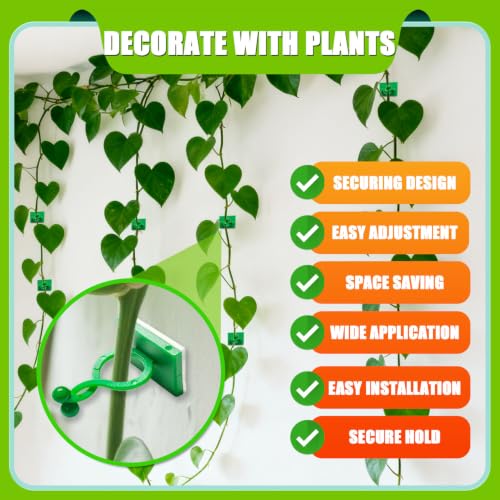 100Pcs Wall Plant Climbing Fixer Clips for Wall Vines Traction Fixing,Green - color: Green